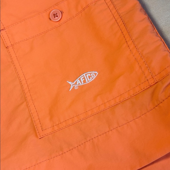 AFTCO The Original Men's Fishing Shorts, Vibrant Orange, size 34, like new! - Picture 2 of 5